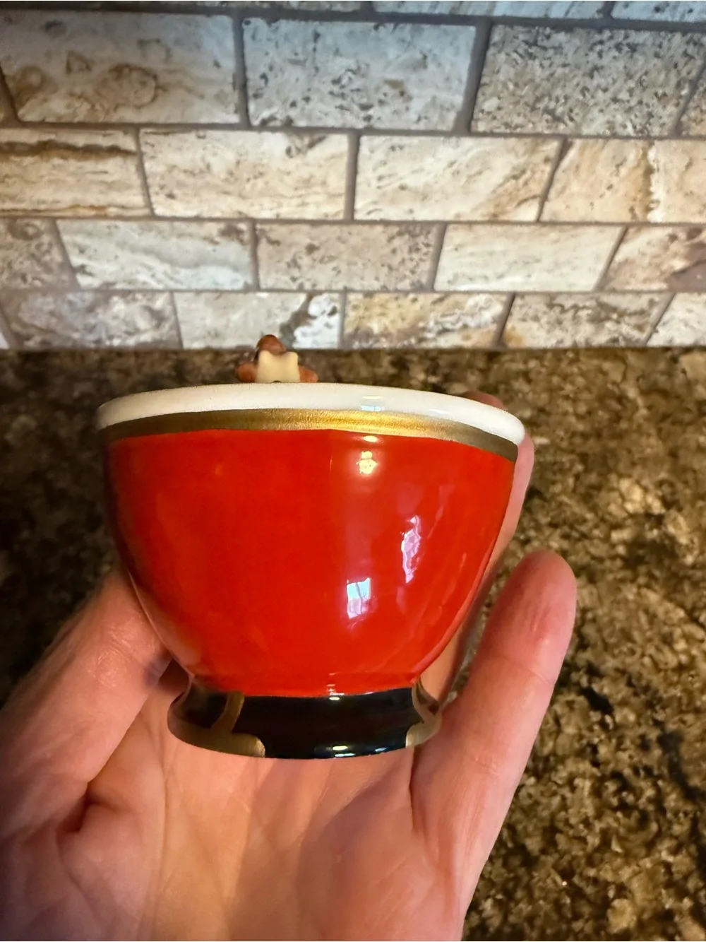 Dept 56 Christmas Tea Santa Reindeer Replacement Tea Cups 3 Jolly St. Nick